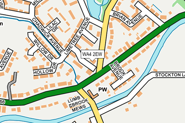 WA4 2EW map - OS OpenMap – Local (Ordnance Survey)