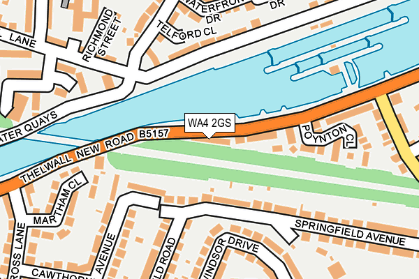 WA4 2GS map - OS OpenMap – Local (Ordnance Survey)
