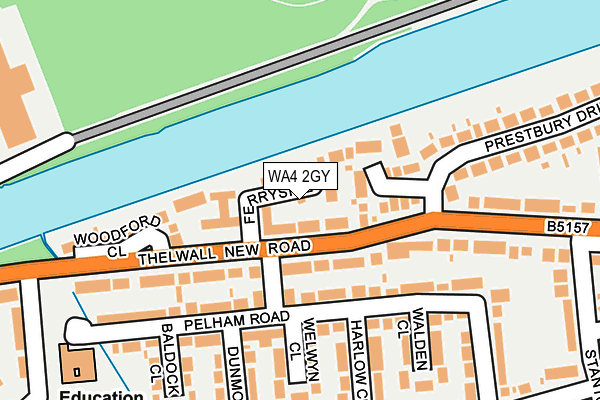 WA4 2GY map - OS OpenMap – Local (Ordnance Survey)