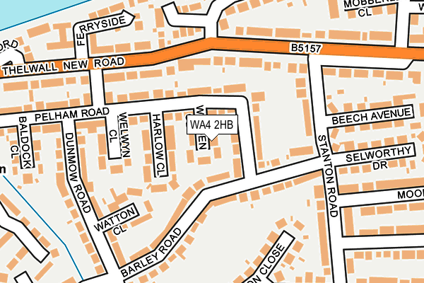 WA4 2HB map - OS OpenMap – Local (Ordnance Survey)