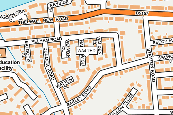 WA4 2HD map - OS OpenMap – Local (Ordnance Survey)