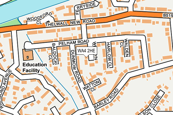 WA4 2HE map - OS OpenMap – Local (Ordnance Survey)