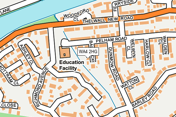 WA4 2HG map - OS OpenMap – Local (Ordnance Survey)