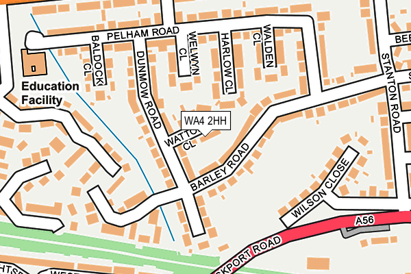 WA4 2HH map - OS OpenMap – Local (Ordnance Survey)