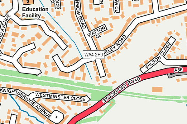 WA4 2HJ map - OS OpenMap – Local (Ordnance Survey)