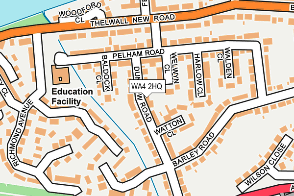 WA4 2HQ map - OS OpenMap – Local (Ordnance Survey)