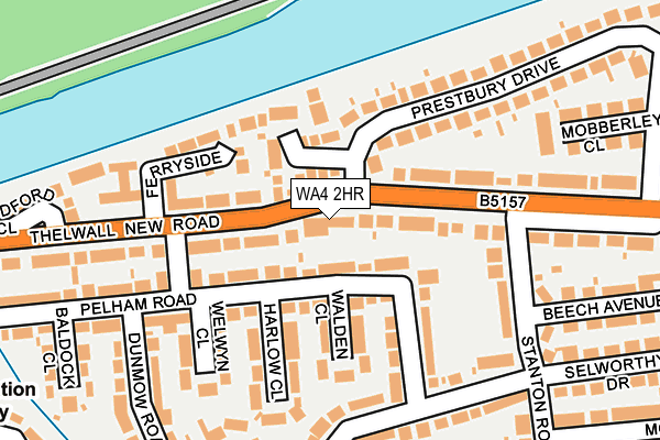 WA4 2HR map - OS OpenMap – Local (Ordnance Survey)