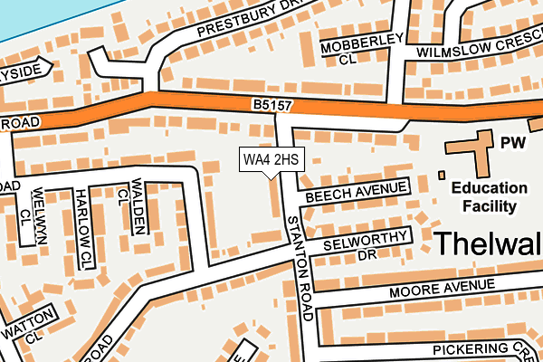 WA4 2HS map - OS OpenMap – Local (Ordnance Survey)