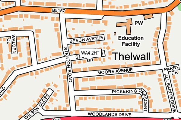 WA4 2HT map - OS OpenMap – Local (Ordnance Survey)