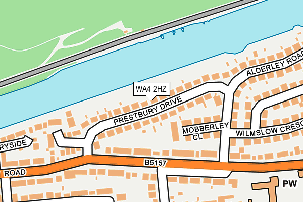 WA4 2HZ map - OS OpenMap – Local (Ordnance Survey)