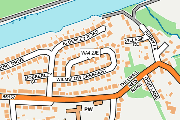 WA4 2JE map - OS OpenMap – Local (Ordnance Survey)