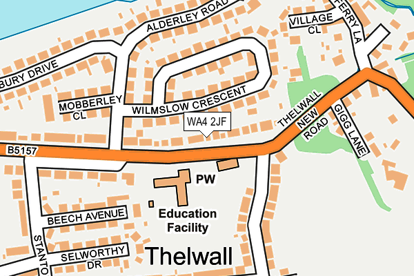 WA4 2JF map - OS OpenMap – Local (Ordnance Survey)