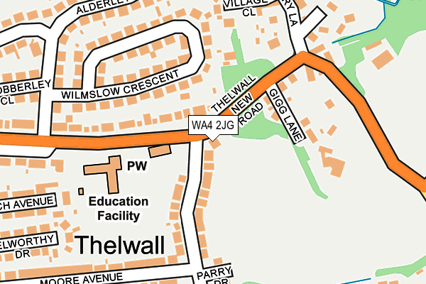 WA4 2JG map - OS OpenMap – Local (Ordnance Survey)