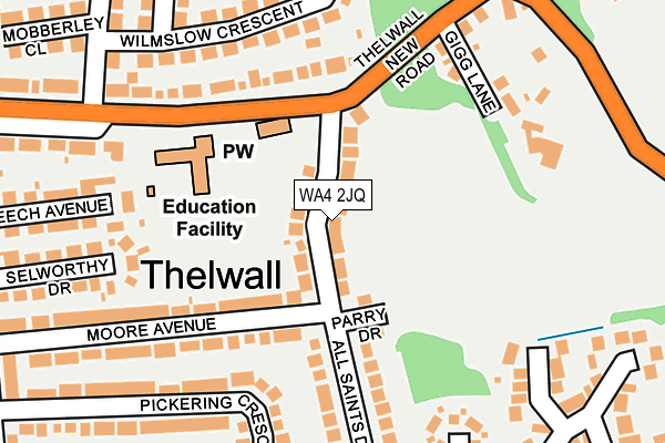WA4 2JQ map - OS OpenMap – Local (Ordnance Survey)