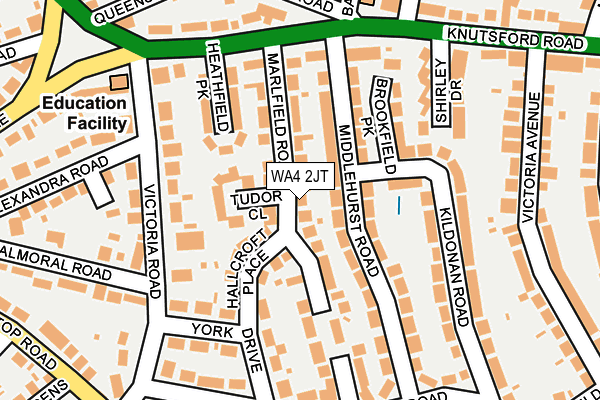 WA4 2JT map - OS OpenMap – Local (Ordnance Survey)