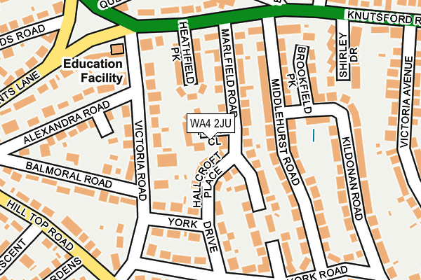 WA4 2JU map - OS OpenMap – Local (Ordnance Survey)
