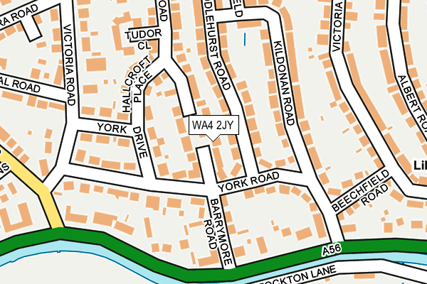 WA4 2JY map - OS OpenMap – Local (Ordnance Survey)