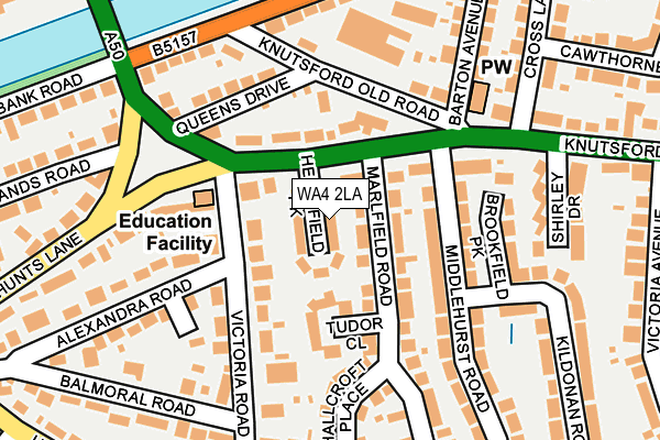 WA4 2LA map - OS OpenMap – Local (Ordnance Survey)