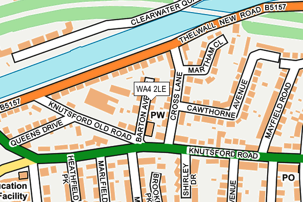 WA4 2LE map - OS OpenMap – Local (Ordnance Survey)