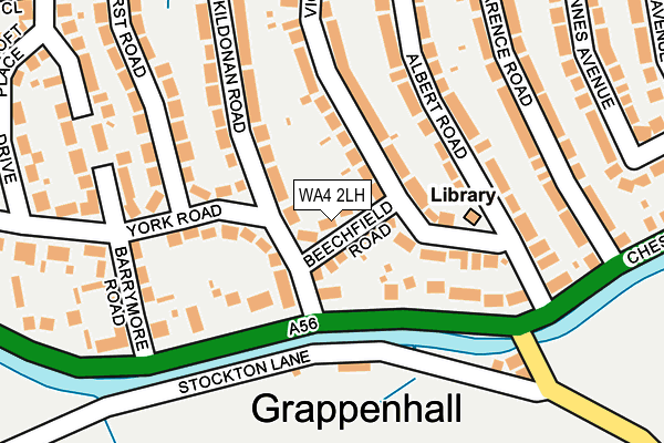 WA4 2LH map - OS OpenMap – Local (Ordnance Survey)