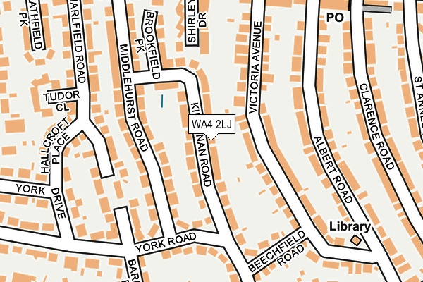 WA4 2LJ map - OS OpenMap – Local (Ordnance Survey)