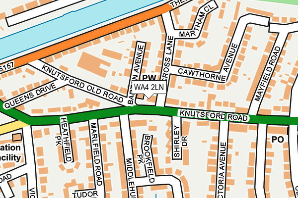 WA4 2LN map - OS OpenMap – Local (Ordnance Survey)