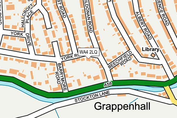 WA4 2LQ map - OS OpenMap – Local (Ordnance Survey)