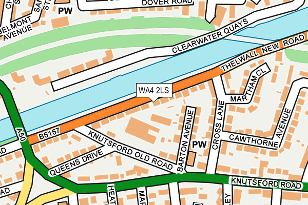 WA4 2LS map - OS OpenMap – Local (Ordnance Survey)