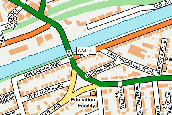 WA4 2LT map - OS OpenMap – Local (Ordnance Survey)