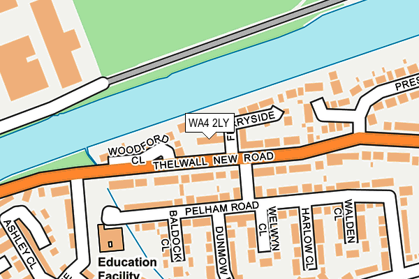 WA4 2LY map - OS OpenMap – Local (Ordnance Survey)