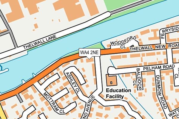 WA4 2NE map - OS OpenMap – Local (Ordnance Survey)