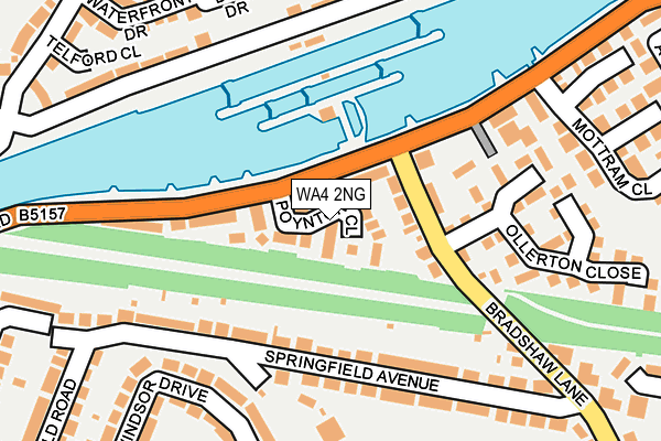 WA4 2NG map - OS OpenMap – Local (Ordnance Survey)