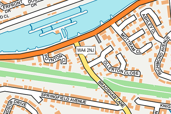 WA4 2NJ map - OS OpenMap – Local (Ordnance Survey)