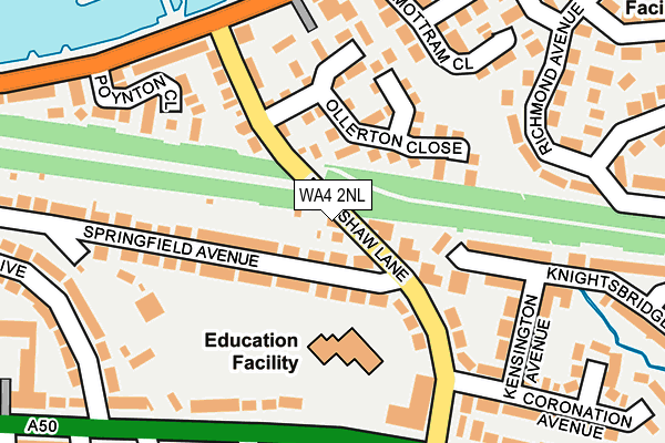 WA4 2NL map - OS OpenMap – Local (Ordnance Survey)