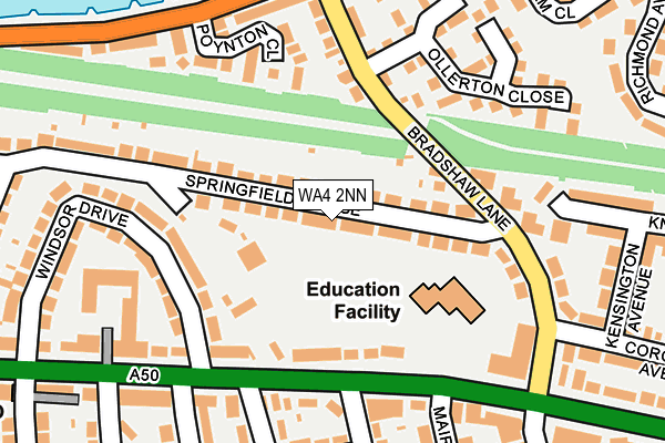 WA4 2NN map - OS OpenMap – Local (Ordnance Survey)