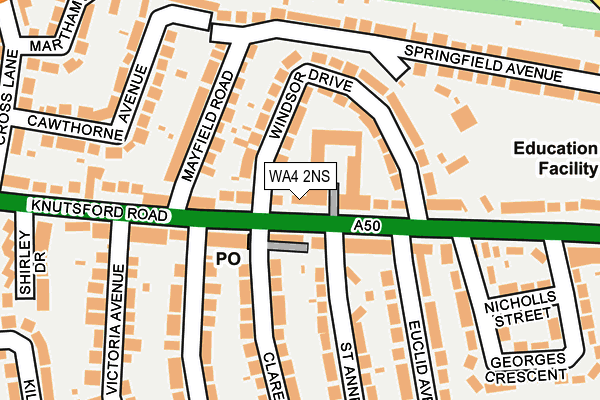 WA4 2NS map - OS OpenMap – Local (Ordnance Survey)