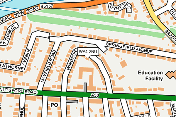 WA4 2NU map - OS OpenMap – Local (Ordnance Survey)