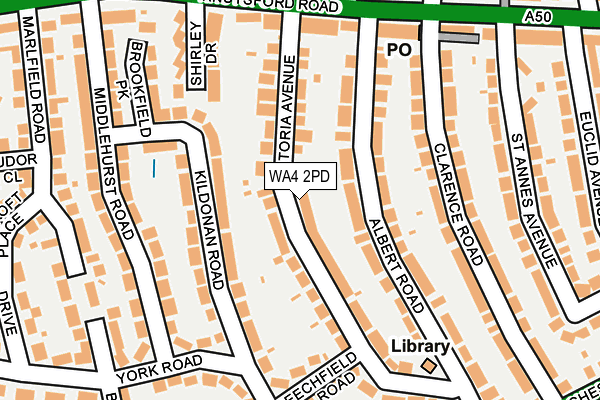 WA4 2PD map - OS OpenMap – Local (Ordnance Survey)