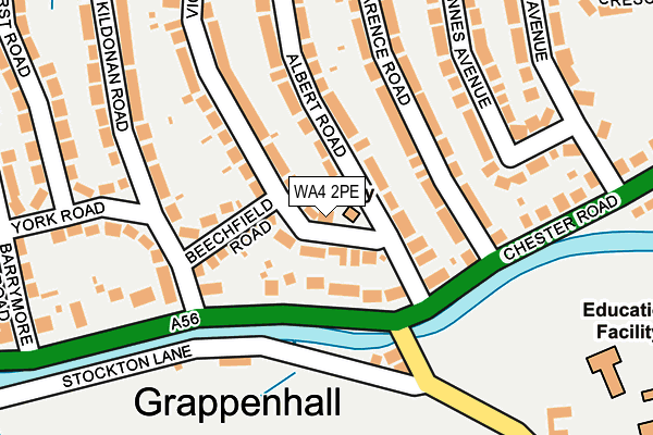 WA4 2PE map - OS OpenMap – Local (Ordnance Survey)