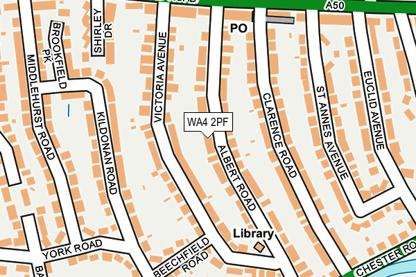 WA4 2PF map - OS OpenMap – Local (Ordnance Survey)