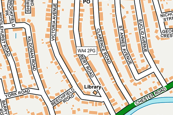 WA4 2PG map - OS OpenMap – Local (Ordnance Survey)