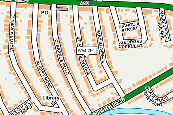 WA4 2PL map - OS OpenMap – Local (Ordnance Survey)