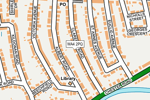 WA4 2PQ map - OS OpenMap – Local (Ordnance Survey)