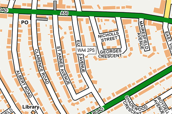 WA4 2PS map - OS OpenMap – Local (Ordnance Survey)