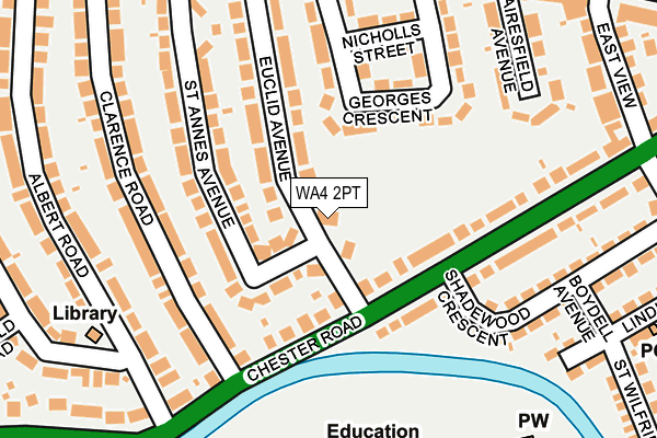 WA4 2PT map - OS OpenMap – Local (Ordnance Survey)