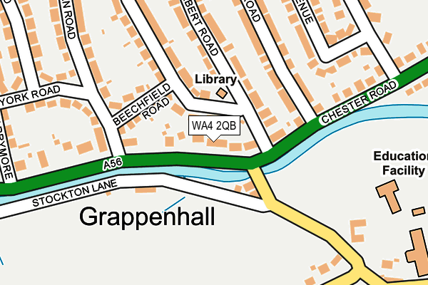WA4 2QB map - OS OpenMap – Local (Ordnance Survey)