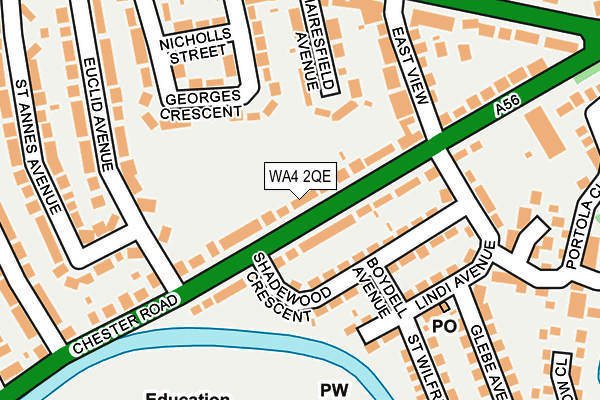 WA4 2QE map - OS OpenMap – Local (Ordnance Survey)