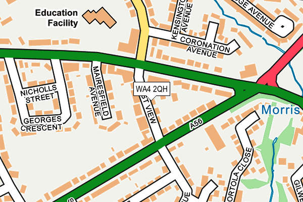 WA4 2QH map - OS OpenMap – Local (Ordnance Survey)