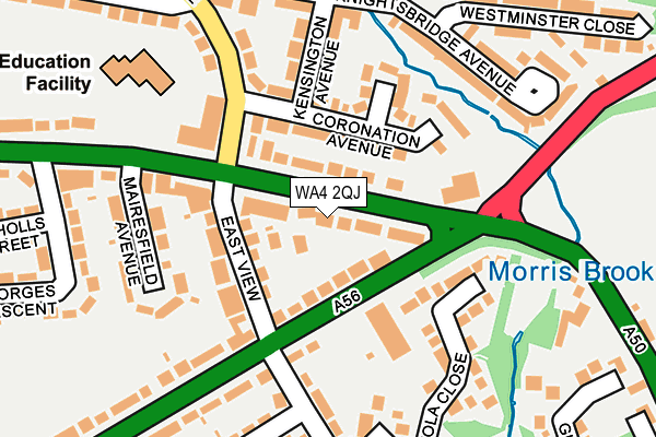 WA4 2QJ map - OS OpenMap – Local (Ordnance Survey)