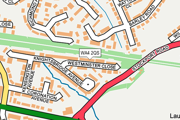 WA4 2QS map - OS OpenMap – Local (Ordnance Survey)